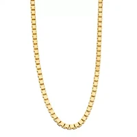 Mens 14K Gold Over Silver 20 Inch Box Chain Necklace