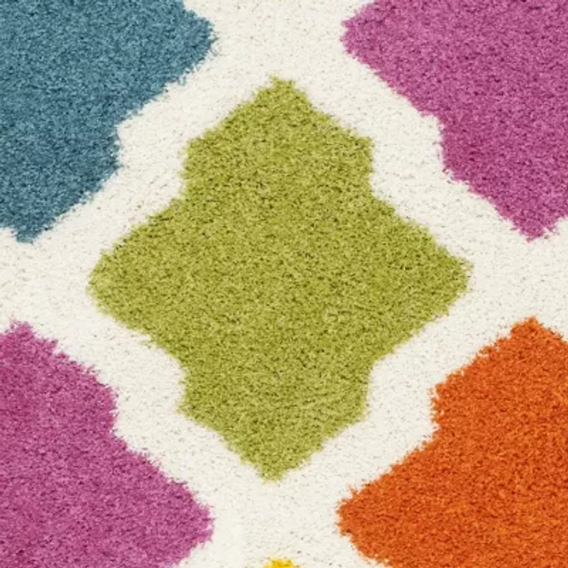 Safavieh Shag Kids Collection Deirdre Geometric Round Area Rug