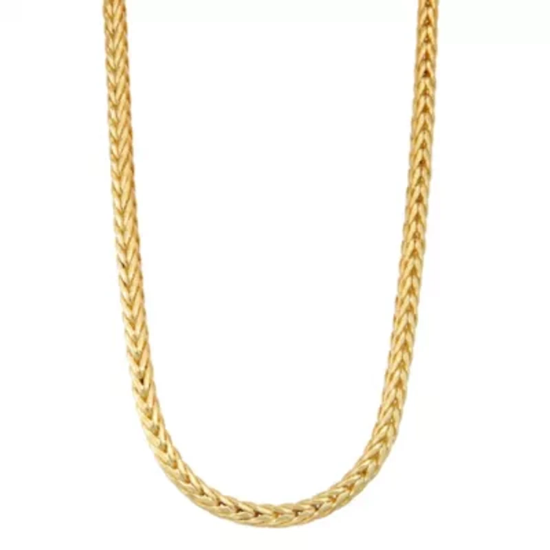 Mens 14K Gold Over Silver 20 Inch Wheat Chain Necklace