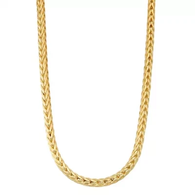 Mens 14K Gold Over Silver 20 Inch Wheat Chain Necklace