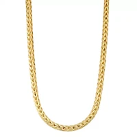 Mens 14K Gold Over Silver 20 Inch Wheat Chain Necklace