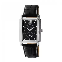Heritor Frederick Mens Automatic Black Leather Strap Watch Herhr6102