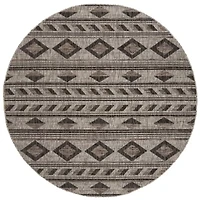 Safavieh Courtyard Collection Luana Geometric Indoor/Outdoor Round Area Rug