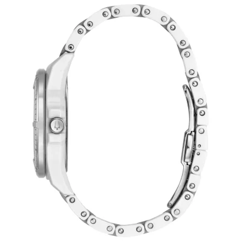 Bulova Marine Star Womens Diamond Accent White Strap Watch 98p172