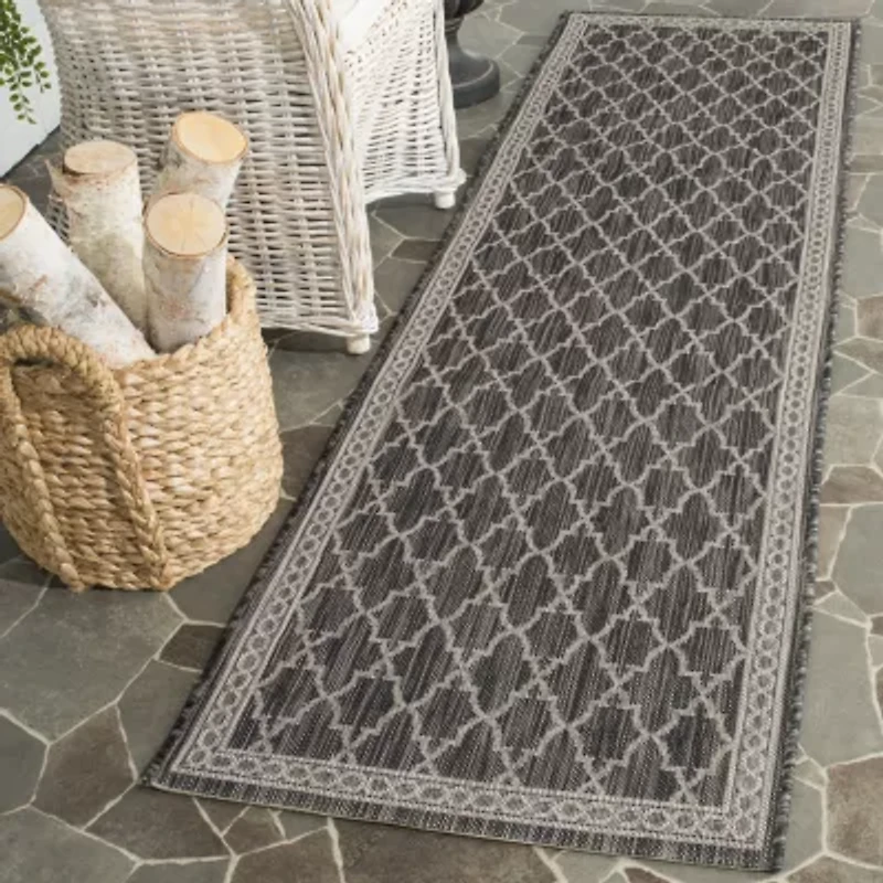 Safavieh Courtyard Collection Keeley Geometric Indoor/Outdoor Runner Rug