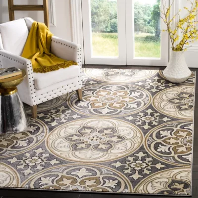 Safavieh Lyndhurst Collection Evette Floral SquareArea Rug