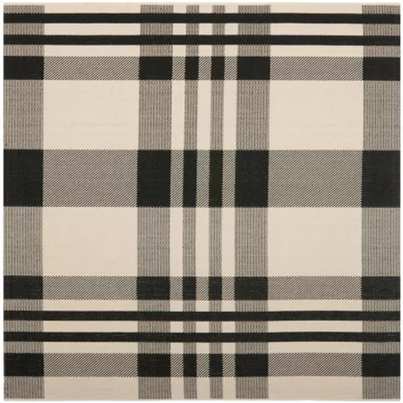 Safavieh Courtyard Collection Cori Plaid Indoor/Outdoor Square Area Rug