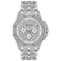Bulova Octava Mens Silver Tone Stainless Steel Bracelet Watch 96c134