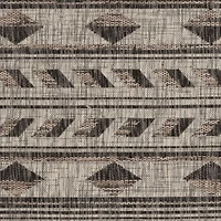 Safavieh Courtyard Collection Luana Geometric Indoor/Outdoor Round Area Rug