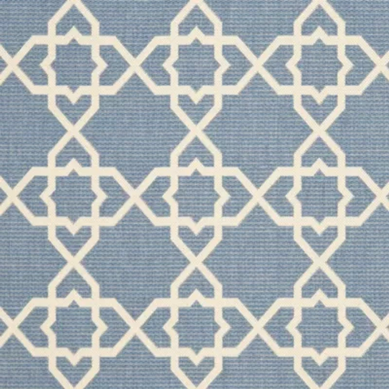 Safavieh Courtyard Collection Nicol Geometric Indoor/Outdoor Round Area Rug