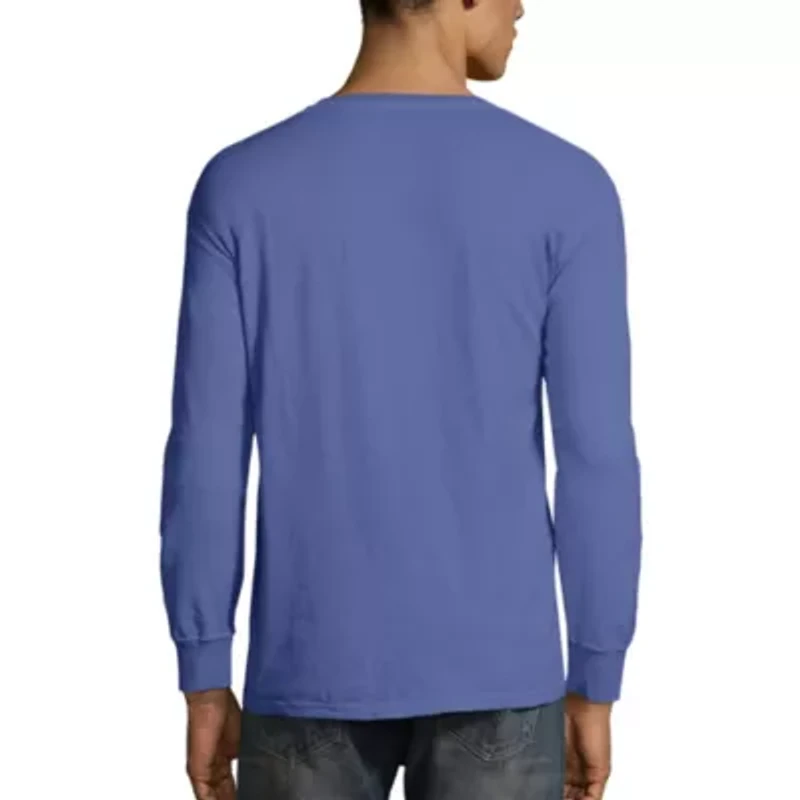 Hanes Men's ComfortWash Garment-Dyed Long Sleeve Tee with Pocket