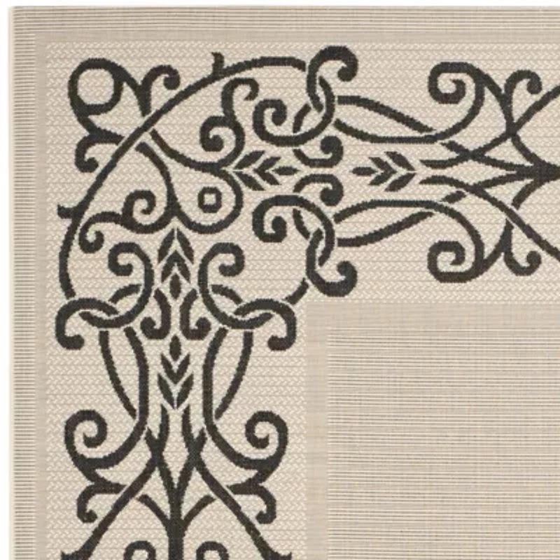 Safavieh Courtyard Collection Dara Oriental Indoor/Outdoor Square Area Rug