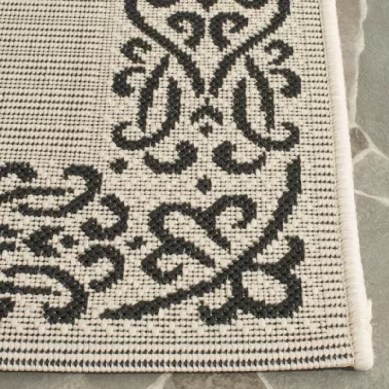 Safavieh Courtyard Collection Dara Oriental Indoor/Outdoor Square Area Rug