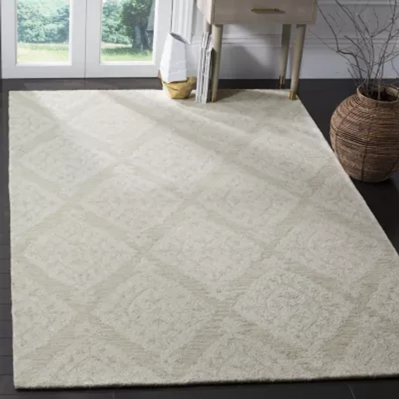 Safavieh Micro-Loop Collection Tracery Damask Square Area Rug