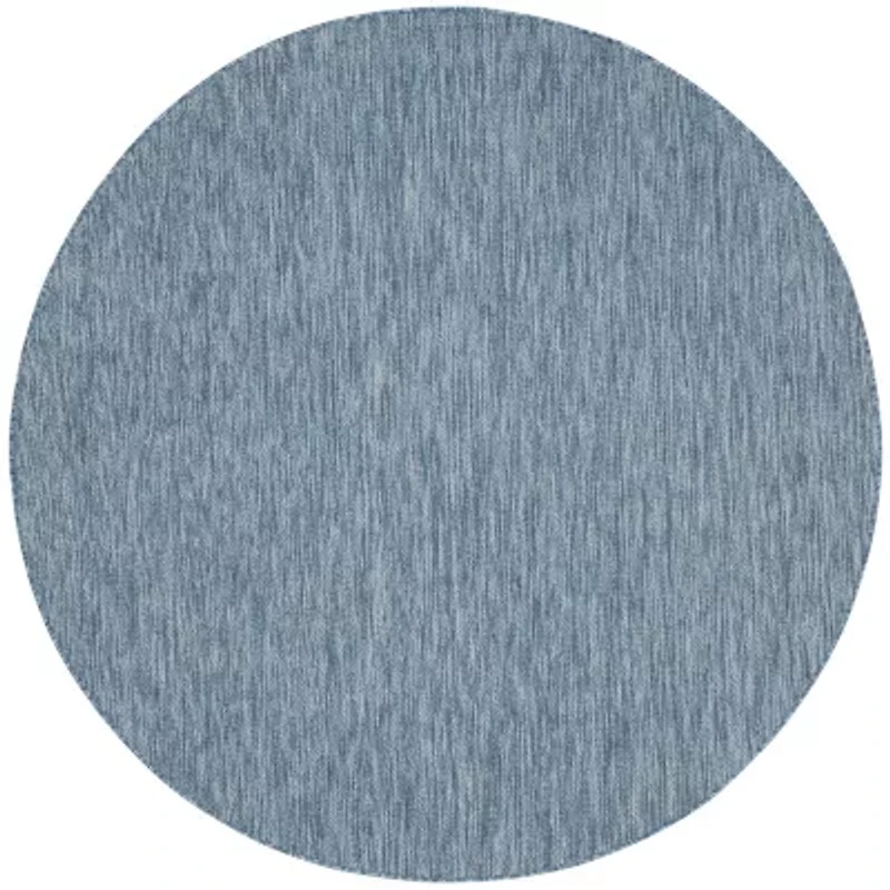Safavieh Courtyard Collection Monroe Stripe Indoor/Outdoor Round Area Rug