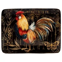 Certified International Gilded Rooster Ceramic Serving Platter
