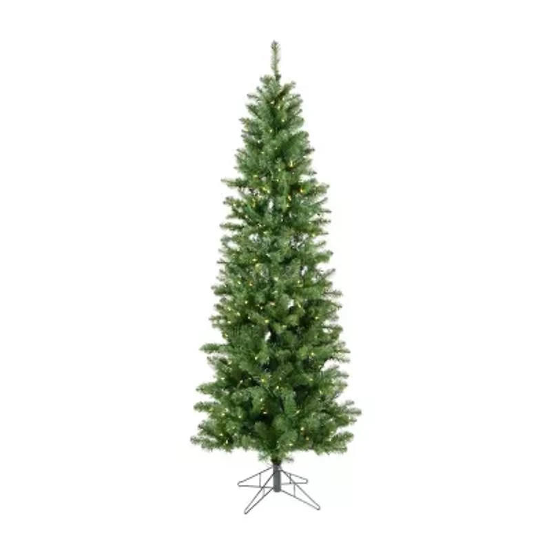 4.5' Prelit Pencil Pine Artificial Christmas Tree