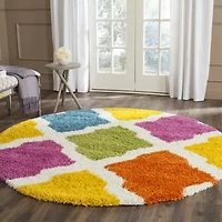 Safavieh Shag Kids Collection Deirdre Geometric Round Area Rug