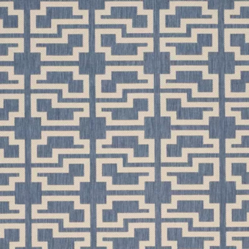 Safavieh Courtyard Collection Eddie Geometric Indoor/Outdoor Round Area Rug