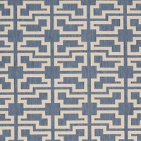 Safavieh Courtyard Collection Eddie Geometric Indoor/Outdoor Round Area Rug