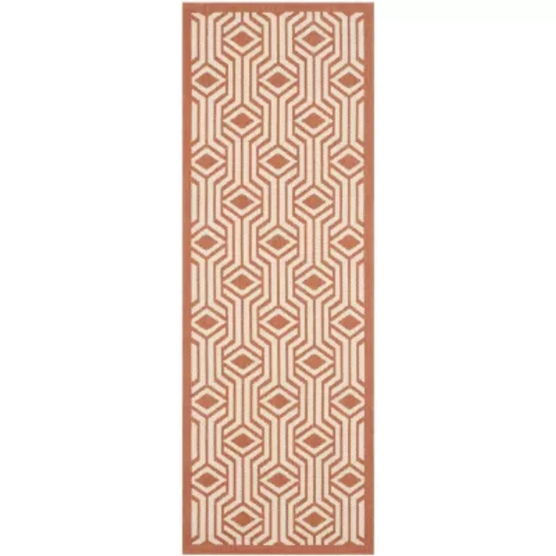 Safavieh Courtyard Collection Dorothy Geometric Indoor/Outdoor Runner Rug
