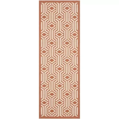Safavieh Courtyard Collection Dorothy Geometric Indoor/Outdoor Runner Rug