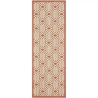Safavieh Courtyard Collection Dorothy Geometric Indoor/Outdoor Runner Rug