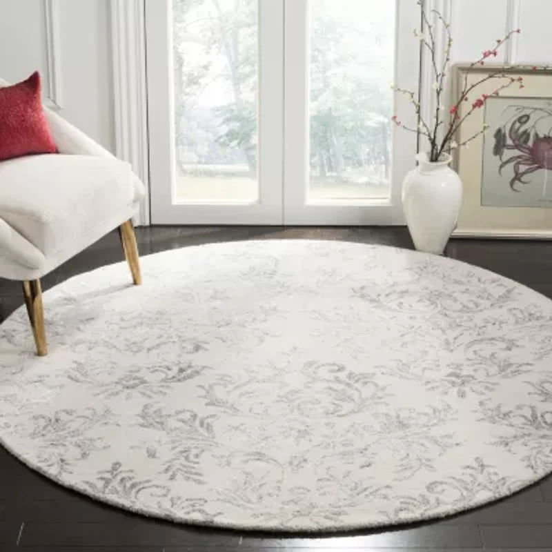 Safavieh Glamour Collection Aaron Damask Round Area Rug
