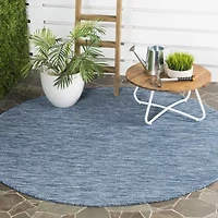 Safavieh Courtyard Collection Monroe Stripe Indoor/Outdoor Round Area Rug