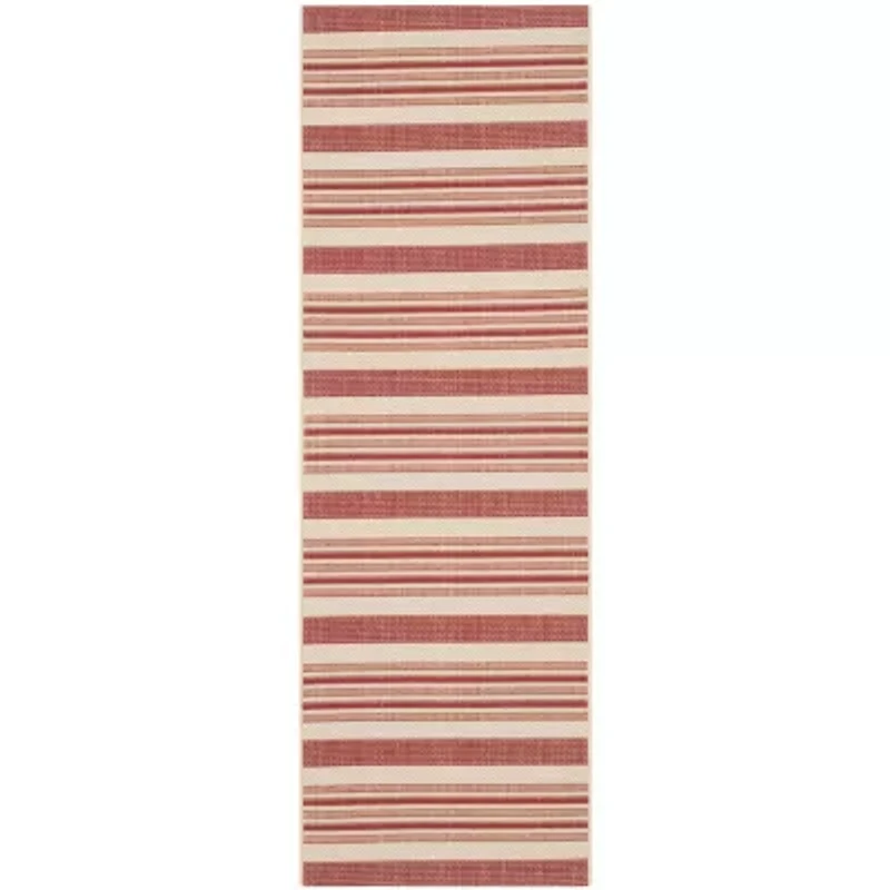 Safavieh Courtyard Collection Ercan Stripe Indoor/Outdoor Runner Rug