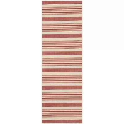 Safavieh Courtyard Collection Ercan Stripe Indoor/Outdoor Runner Rug