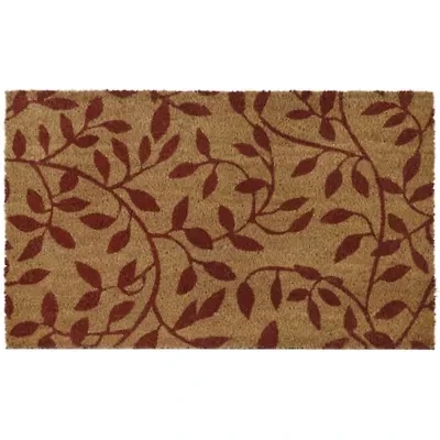 Achim Red Leaves Coir 18"X30" Doormat