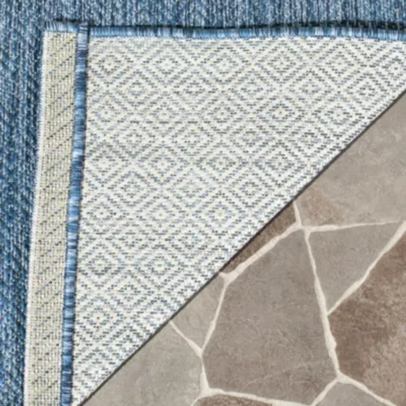 Safavieh Courtyard Collection Monroe Stripe Indoor/Outdoor Round Area Rug