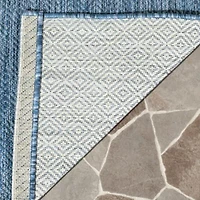 Safavieh Courtyard Collection Monroe Stripe Indoor/Outdoor Round Area Rug