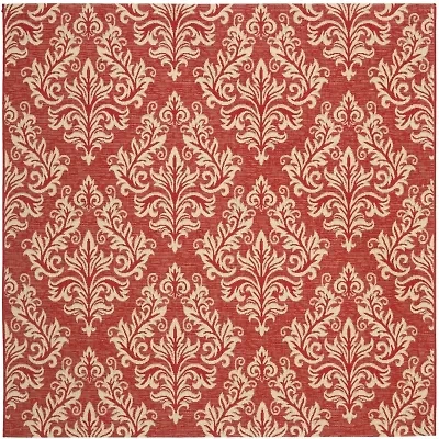Safavieh Courtyard Collection Domhnall Floral Indoor/Outdoor Square Area Rug