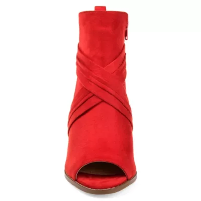 Journee Collection Womens Sabeena Booties Wedge Heel Zip