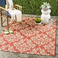 Safavieh Courtyard Collection Domhnall Floral Indoor/Outdoor Square Area Rug