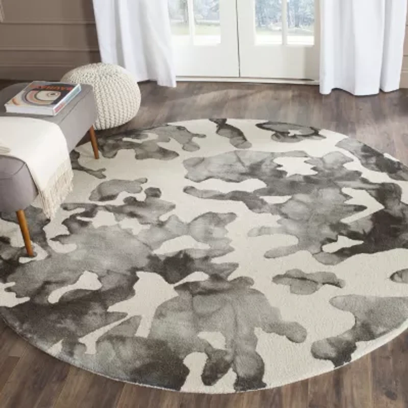 Safavieh Dip Dye Collection Emma Abstract Round Area Rug