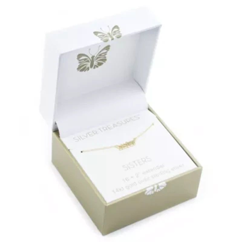 Silver Treasures Sister Womens 24K Gold Over Silver 16 Inch Pendant Necklace