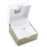 Silver Treasures Faith Womens 24K Gold Over Silver 16 Inch Pendant Necklace