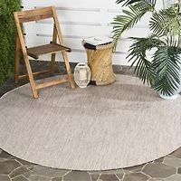 Safavieh Courtyard Collection Monroe Stripe Indoor/Outdoor Round Area Rug