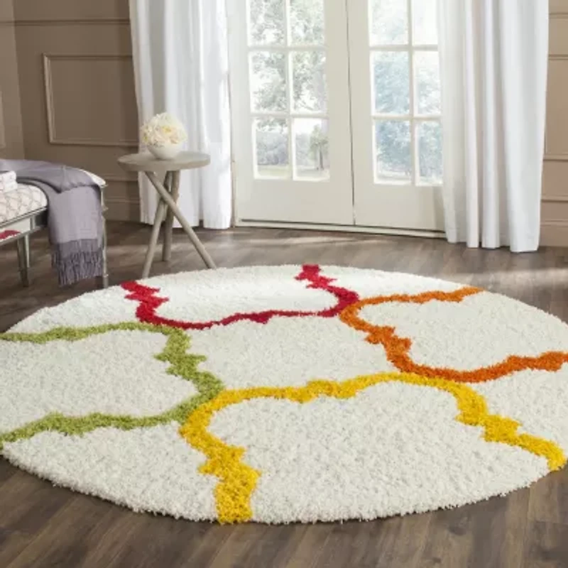 Safavieh Shag Kids Collection Matilda Geometric Round Area Rug