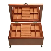 Mele and Co Kinsley Walnut-Finish Jewelry Box