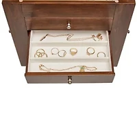 Mele and Co Makenna Walnut-Finish Jewelry Box