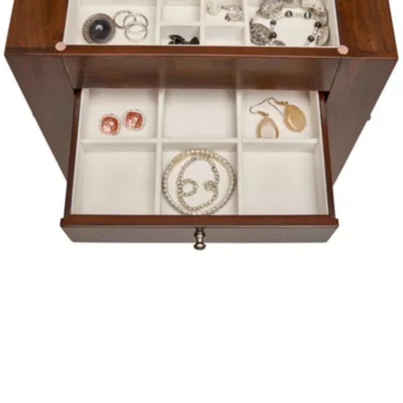 Mele and Co Makenna Walnut-Finish Jewelry Box