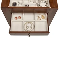 Mele and Co Makenna Walnut-Finish Jewelry Box
