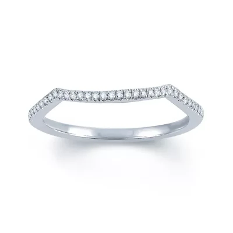 Signature By Modern Bride Womens 1/ CT. T.W. Natural White Diamond 14K Gold Wedding Band