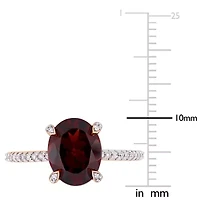 Womens 1/10 CT. T.W. Genuine Red Garnet 10K Rose Gold Cocktail Ring