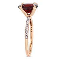 Womens 1/10 CT. T.W. Genuine Red Garnet 10K Rose Gold Cocktail Ring