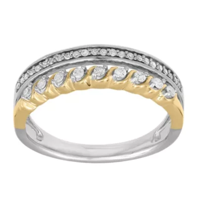 Womens 1/5 CT. Natural White Diamond 10K Gold Band